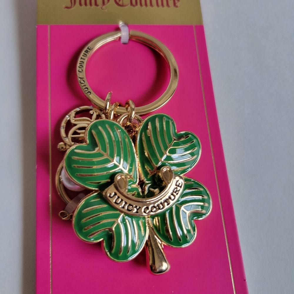 Juicy Couture Green Clover Keychain - Picture 2 of 6